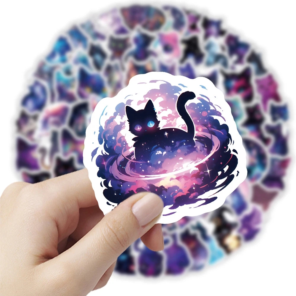 10/30/50/100 шт Мультфильм Звездное Небо Кошка Наклейки Милые Граффити Ноутбук