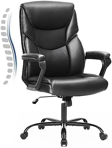 

Chair - Ergonomic Executive Computer Desk Chairs with Adjustable Flip-up Armrest, Swivel Task Chair with Lumbar Support, Strong