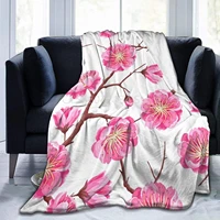 sakura or cherry blossom flowers microfiber all season living roombedroomsofa couch bed flannel quilt