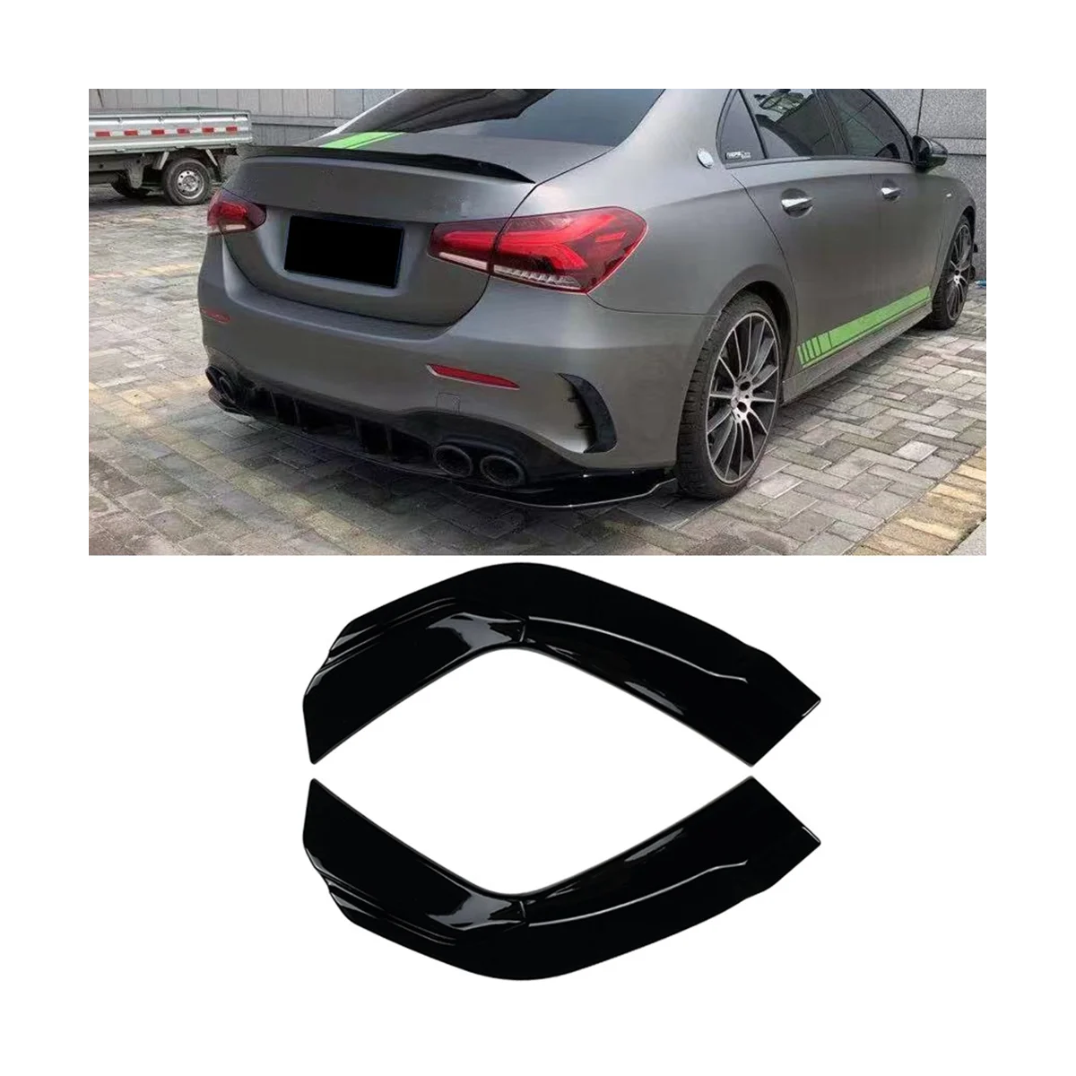 Автомобильный диффузор для заднего бампера боковые разветвители Mercedes Benz A Cl W177 V177