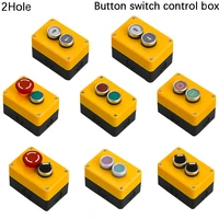 new 2hole button switch control box plastic hand held self starting button waterproof box electrical industrial emergency stop