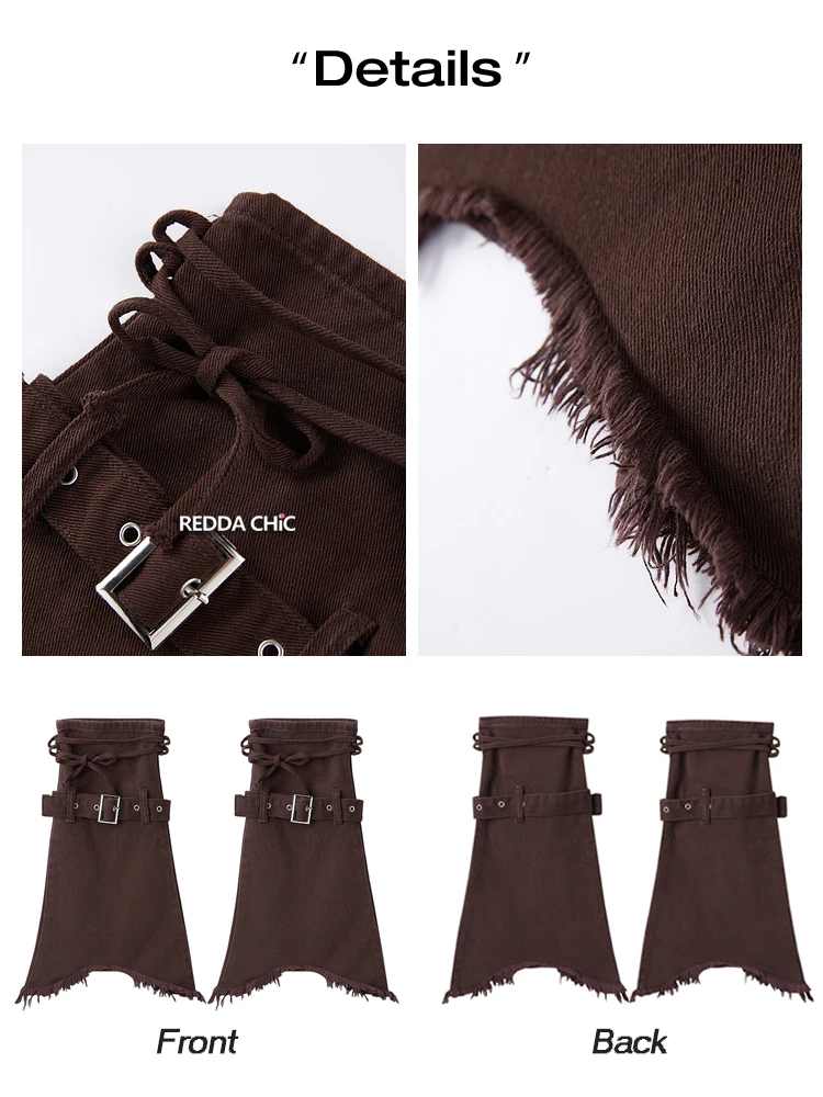 REDDACHiC сетка коричневые джинсовые гетры Женские однотонные самозавязывающиеся