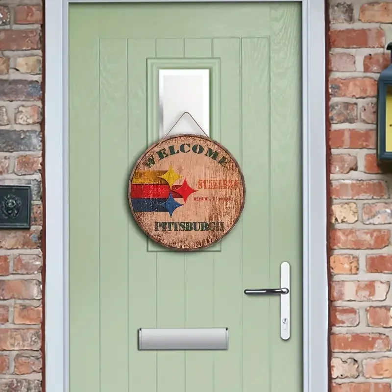 Круглый деревянный знак американского футбола домашний праздничный праздник