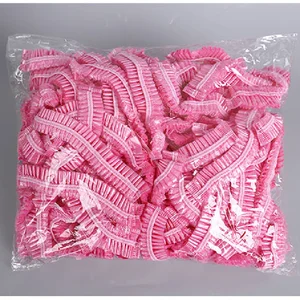 100pcs/set Disposable Plastic Shower Hair Cap Women Waterproof Pink Spa Salon Hotel Hair Dye Elastic in Pakistan
