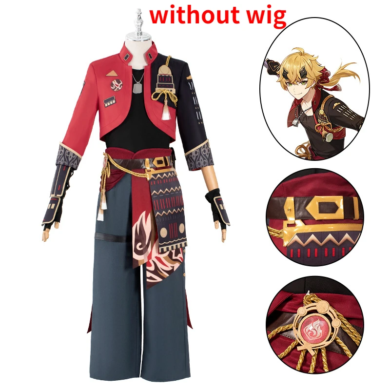 

Костюм для косплея Game Genshin Impact THOMA, рубашка, куртка, брюки, манжеты на руку, аксессуары для мужчин, для ролевых игр и представлений