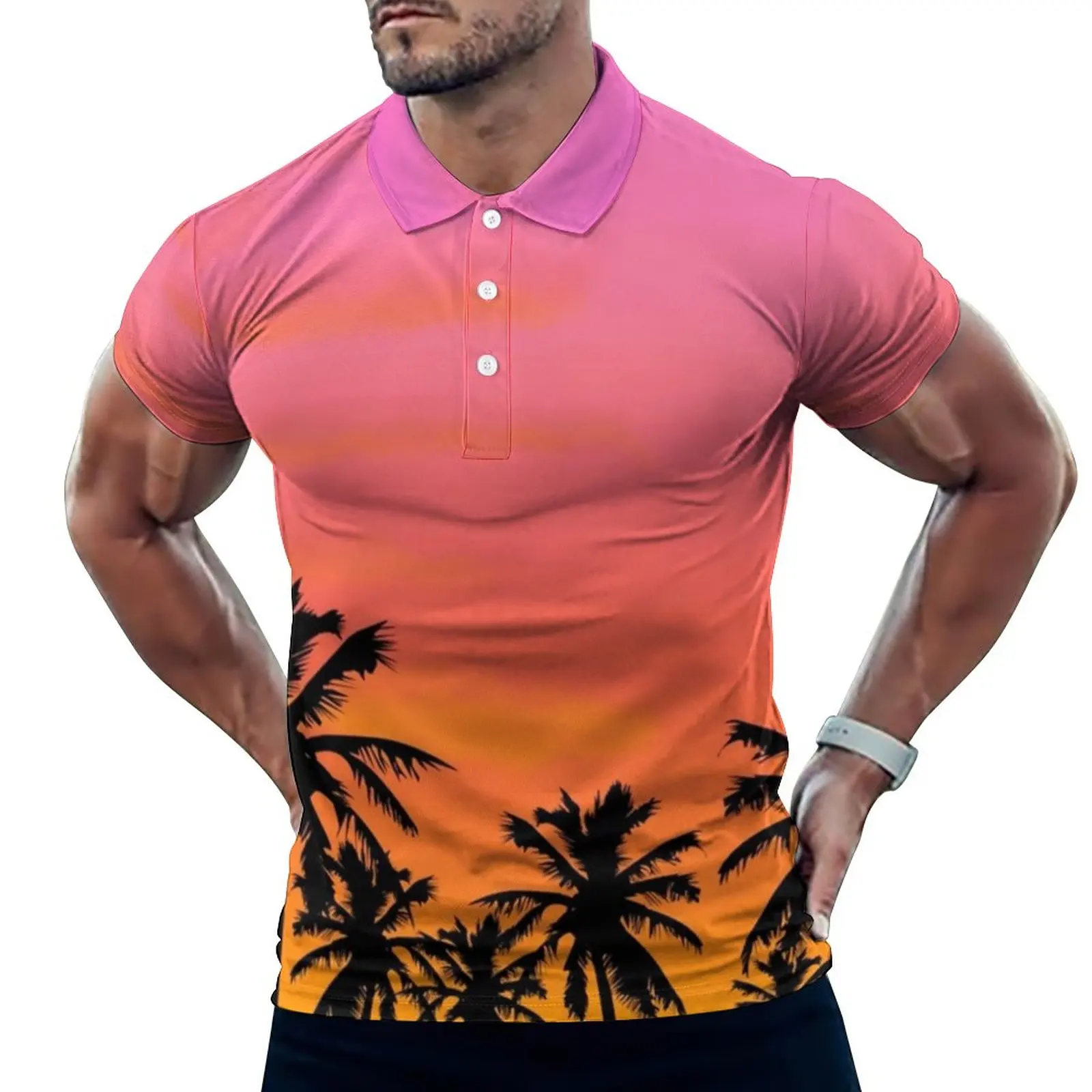 

Рубашка-поло с коротким рукавом и отложным воротником, оверсайз