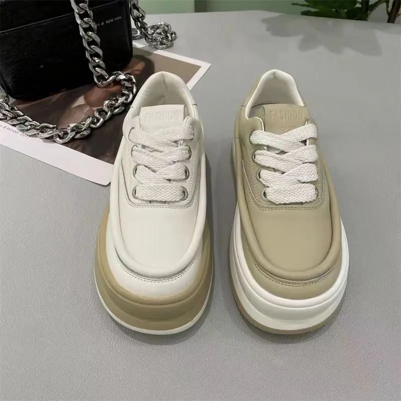 2022 autumn dad shoes thick-soled sneakers wedge-heeled white mesh hollow shoes casual shoes color-blocking vulcanized shoes
