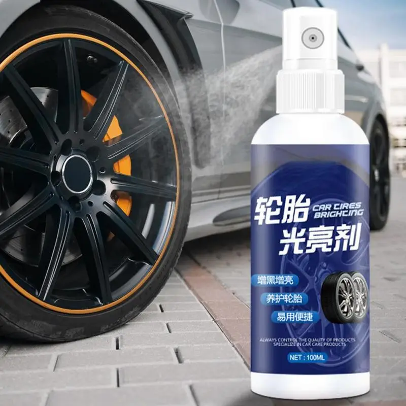 

Tire Wax Spray Tire Shine Coatings 100ml Long Lasting Tyre High Gloss Non-Greasy Car Auto Tire Refurbishing Agent Cleaner
