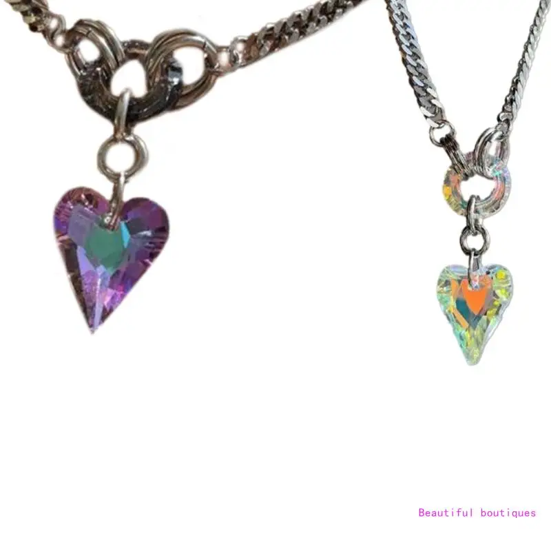 Красочное колье-чокер в форме сердца регулируемая длина шейная цепочка стильные