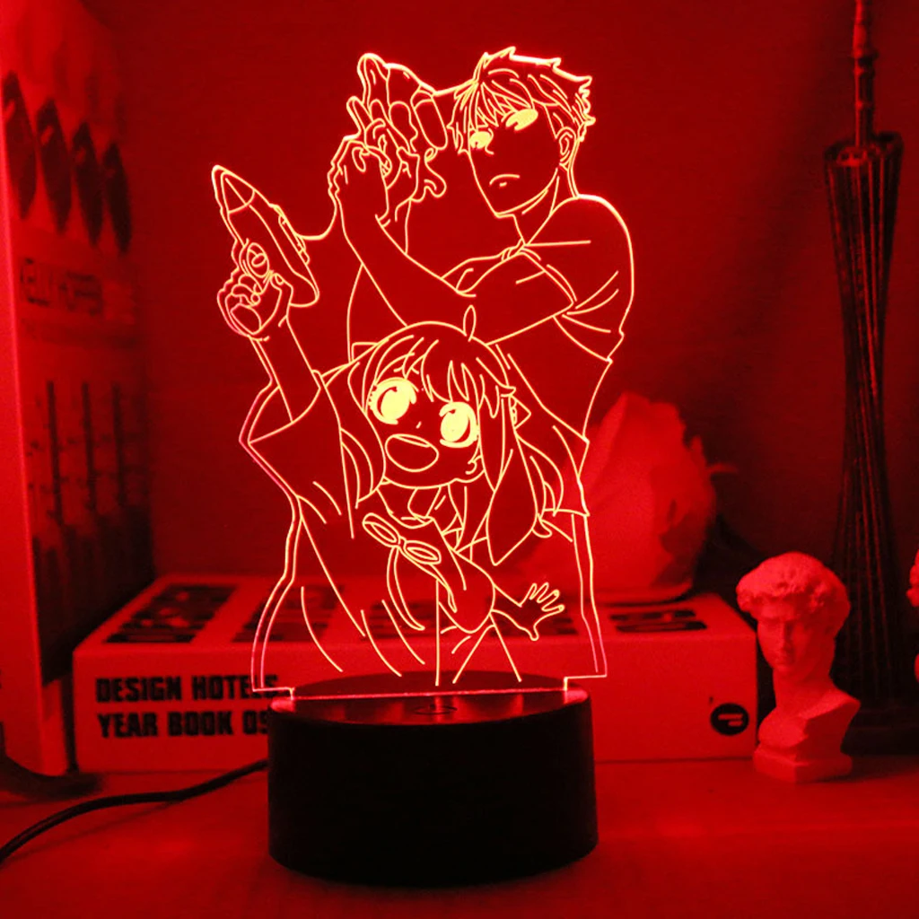 

Hot Anime Manga SPY X FAMILY Desk Lamp Anya Forger 3d Led Night Light For Kids Home Bedroom Decoration Birthday Room Decor Gift