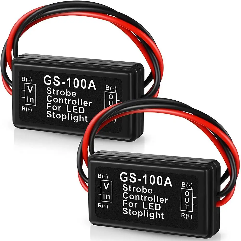 

DC 12-30V GS-100A Flash Strobe Controller Flasher Module for Car Motorcycle Trucks LED Brake Stop Light Lamp