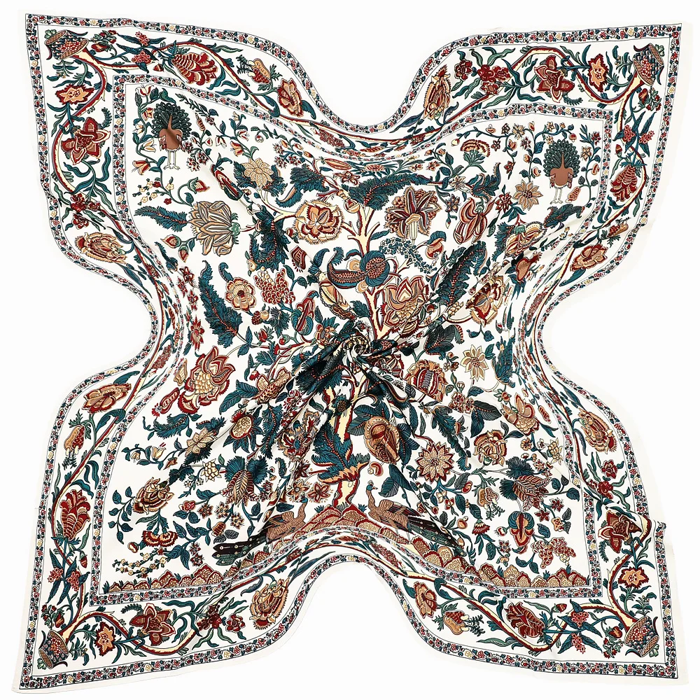 Квадратные пляжные шали бандана шарфы на голову женский модный платок саржевый