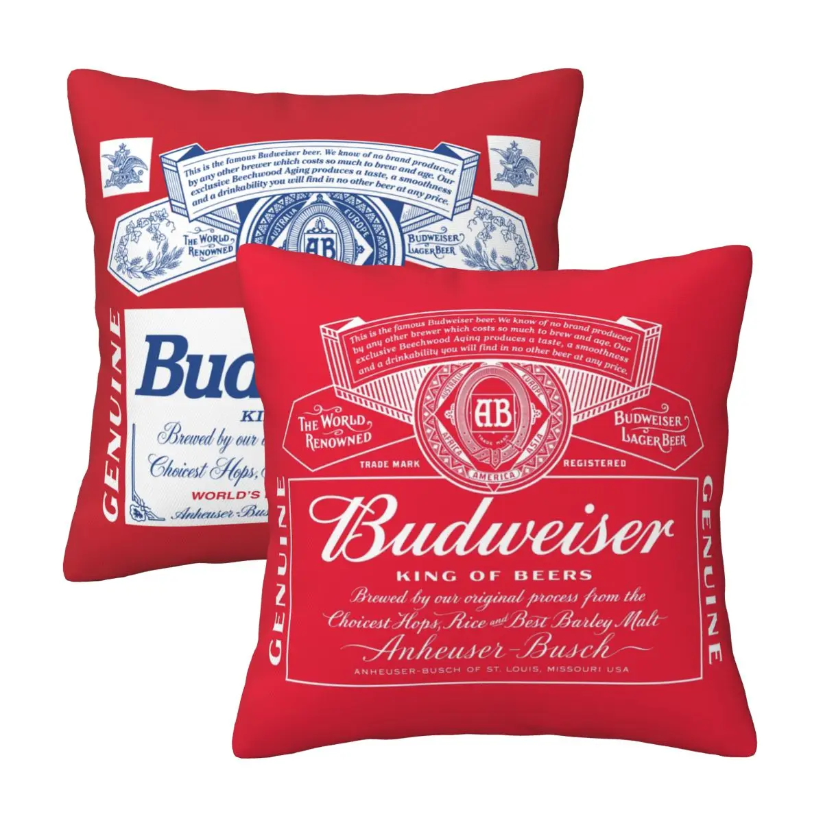 

Модные наволочки Budweiser, декоративные наволочки, мягкие и уютные, 2 шт.