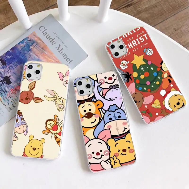 

Disney Cute Winnie The Pooh Bear Phone Case For iphone 14 Plus 13 12 Mini 11 Pro Max XS X XR Soft Transparent Cover