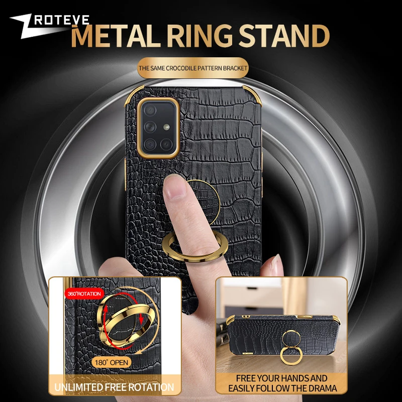 A71 Case ZROTEVE Crocodile Pattern Leather Cover For Samsung Galaxy A51 A31 A41 A21S A32 A52 A72 A13 A23 A33 A53 A73 M52 Cases