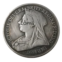1897 uk crown queen victoria coin silver replica copy specie dropshipping
