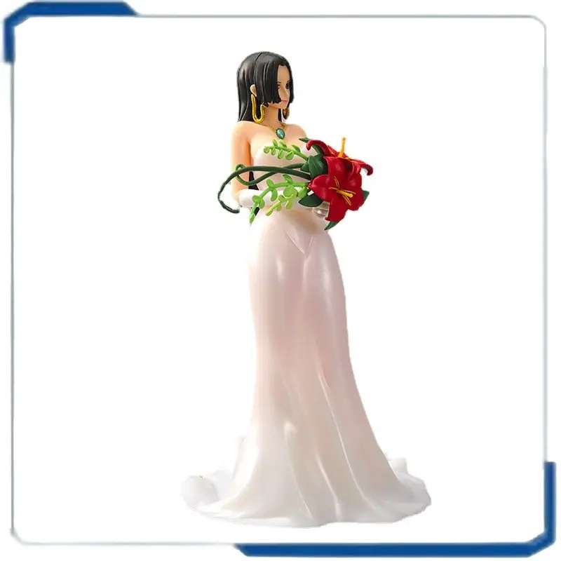 

Japanese Anime Genuine One Piece Anime Figures Boa Hancock Wedding Wear Bridal Bouquet Collection of Ornaments Kids Brinquedos