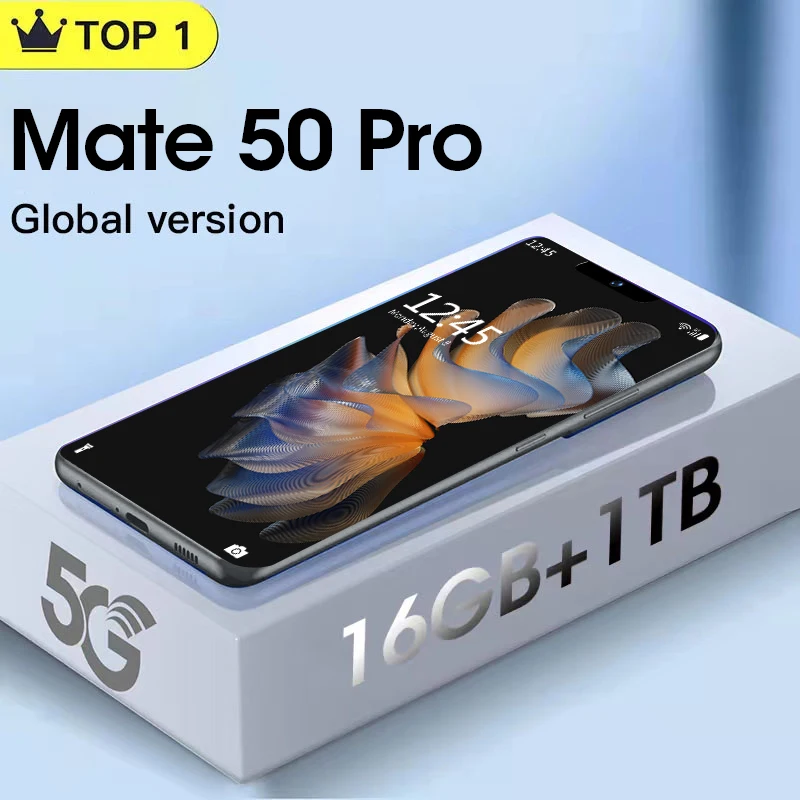 

Global Version Mate50 Pro Smartphone Snapdragon 8Gen1 16GB 1TB HD Screen Mobile Phone 6.8Inch Cellphone 32+48MP Camera Android12