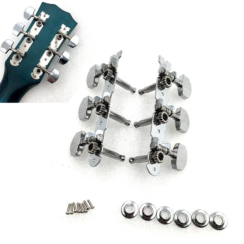 

Chrome Guitar Tuning Keys Pegs Classic Guitar String Tuning Pegs Machine Heads Tuners Keys Parts 3 Left 3 Righ