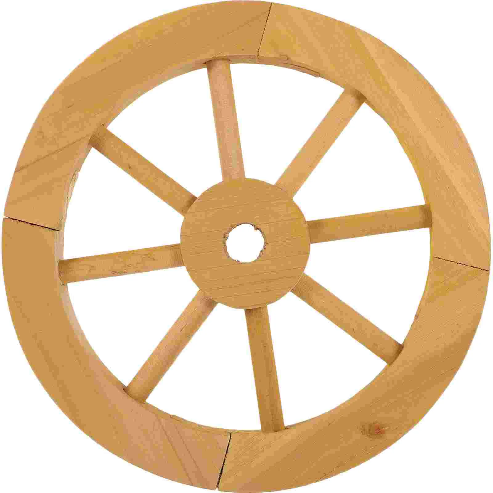 

Round Wheel Living Room Wall Decor Vintage Wood Wooden Home Garden Wagon Rustic Decorations Craft