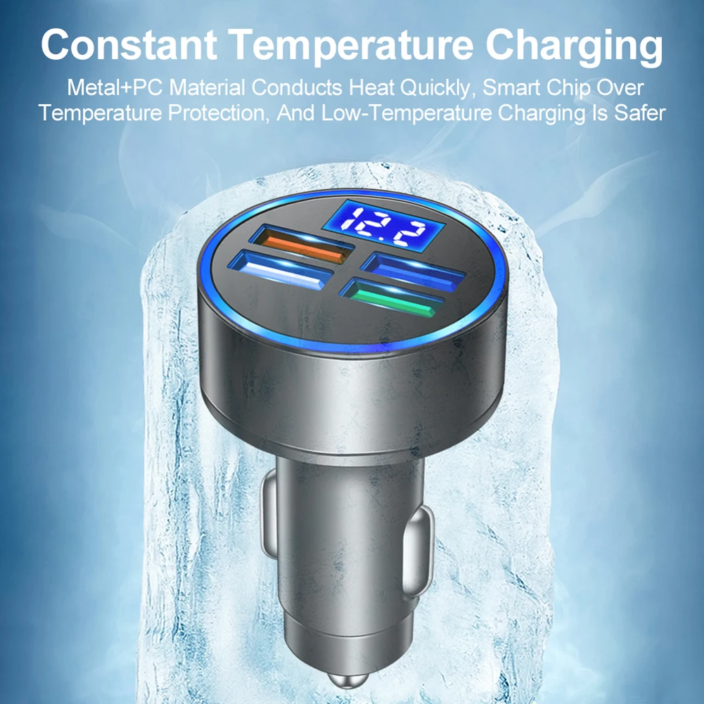 

4USB Car Charger Fast Charge Adapter For Phone 15.5W Car Accessories High Quality Interface Car Charger Fast Charge Car Charger