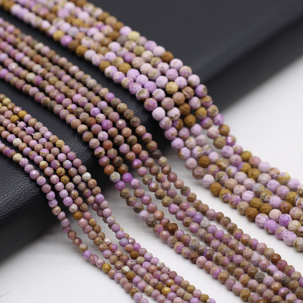 

Natural Purpel Agates Bead Faceted Round Shape Small Stone Loose Spacer Beaded for Making DIY Jewerly Necklace Bracelet