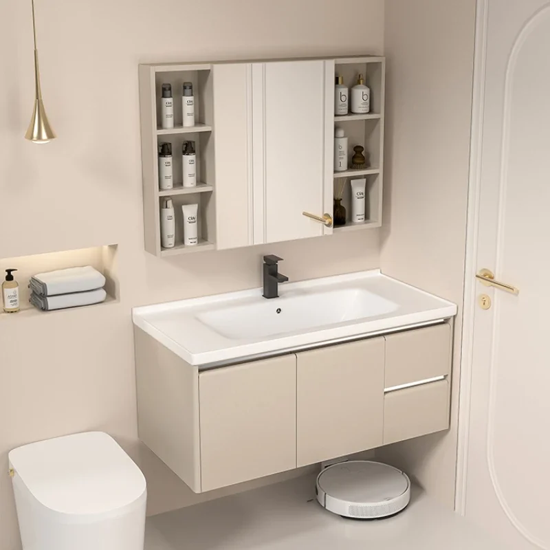 Шкафчик для салона зеркала шкаф хранения многофункциональная полка ванной