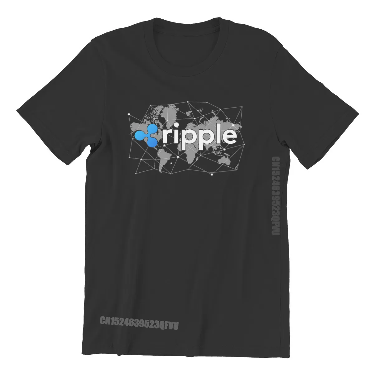 

Cryptocurrency Crypto Miner Ripple XRP Trader World Map Blockchain Tshirts Graphic Men Vintage Camisas Cotton Harajuku T Shirt