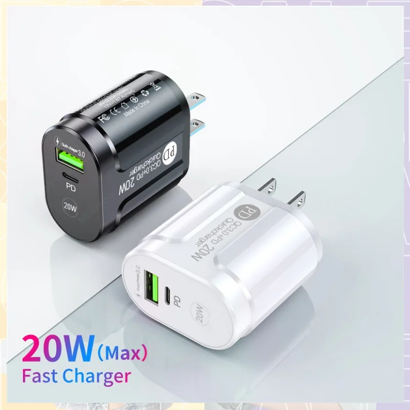 

20W USB Type C Charger For iPhone Charger Fast charging PD USB Dual Ports For Xiaomi 12 Oneplus Portable cellphone Adapter