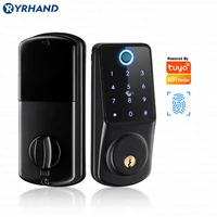 Tuya Wifi APP Smart Remote Control Fingerprint Biometrics Password Card Code  Deadbolt Automatic Latch Lock