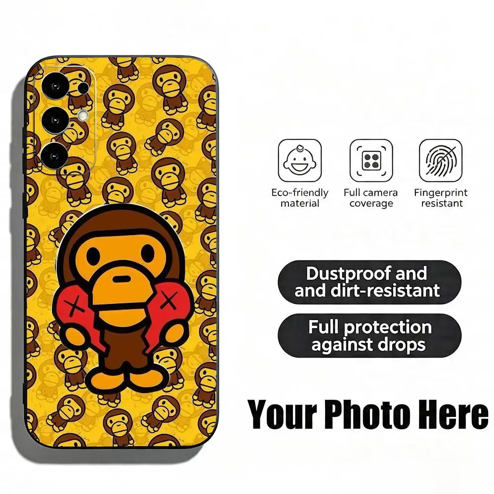 Фото Чехол для телефона Streetwear Monkey Bape, черный, силиконовый, мягкий, для Samsung S25, S24, S21, S22, S23, S30, Ultra, S20, Plus, Fe, Lite №5