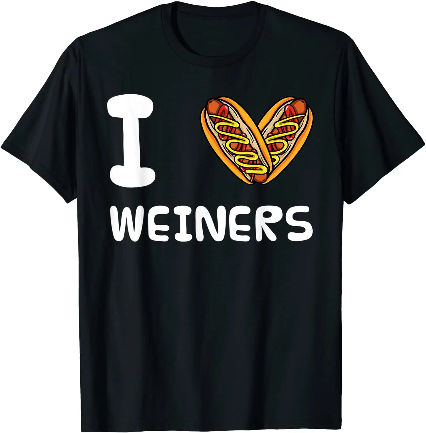 

I Love Weiners Hotdogs Frankfurter Wiener Frank Sausage Bun T-Shirt