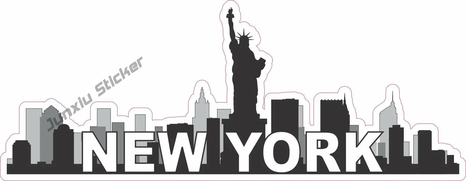 

New York Skyline Bumper Sticker Vinyl Window Stickers Car Truck Door Decals Camper Van Stripes Graphics PVC Accessories Decals