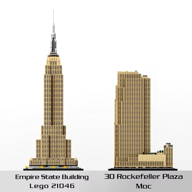 Rockefeller Plaza масштабная модель 1:800 1712 шт. мелкие частицы MOC строительные блоки набор