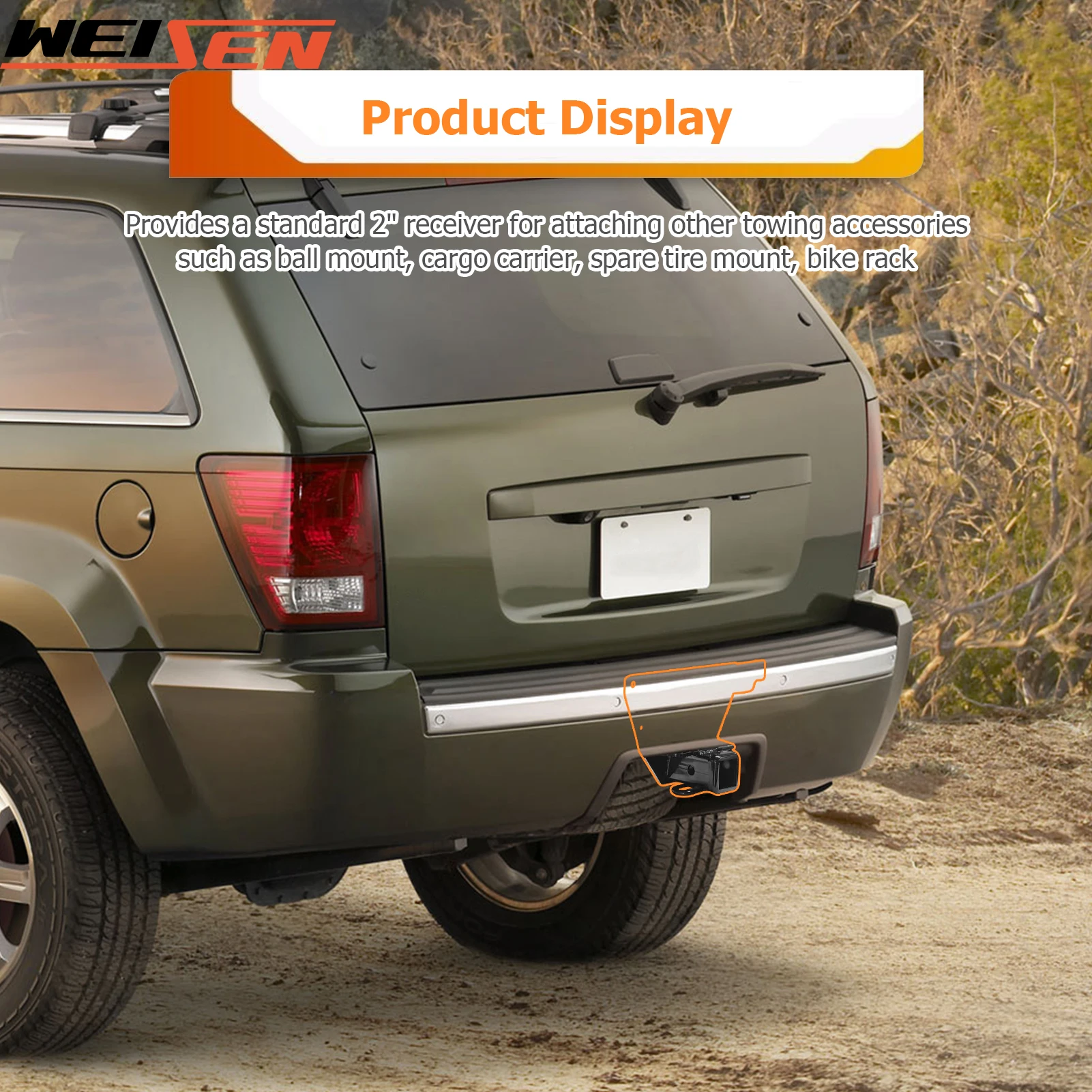 Для Jeep Grand Cherokee WK 2005-2010 гг. автомобильный класс 3 сцепный сцепь для прицепа 2 дюйма