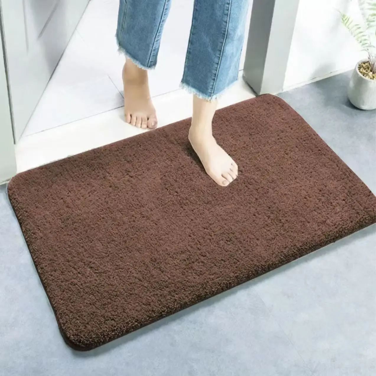 Однотонные впитывающие ковры из акрила j1010 | AliExpress