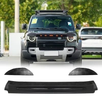 black front bug shield hood deflector guard car bonnet plastic cover protector with led light for 2020 land rover defend