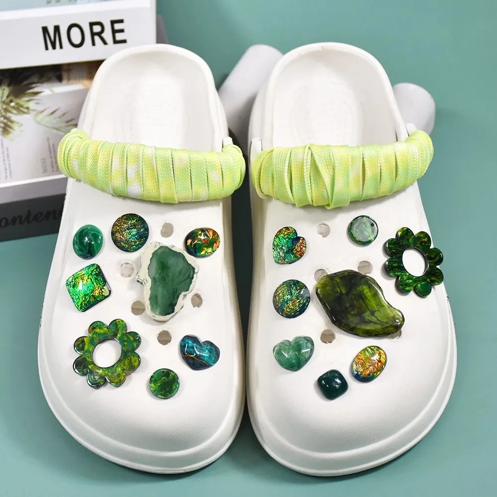 

1 комплект роскошные ювелирные изделия из смолы и агата, аксессуары для обуви, талисманы, пряжка, ослепительный аксессуар для самостоятельной сборки, девушки, Кроксы, талисманы, подарок