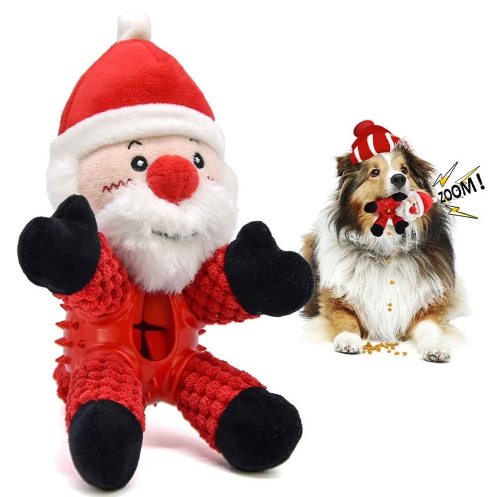 

Christmas Dog Toy Plush Santa Claus Gingerbread Deer Squeak Pet Toy Chew Puppy Press Sound Squeak Toys For Dogs Cat