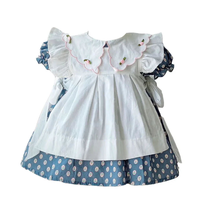 Новое летнее желтое платье Vtg для маленьких девочек испанское свадебное на день