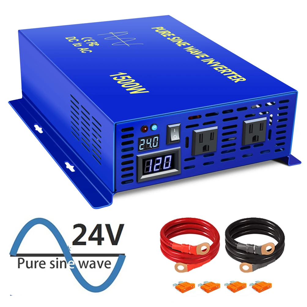 

1500W Off Grid Pure Sine Wave Inverter 12V 220V Home Solar Power Inverter Generator 24V 36V 48V DC to AC 120V 220V 230V 240V