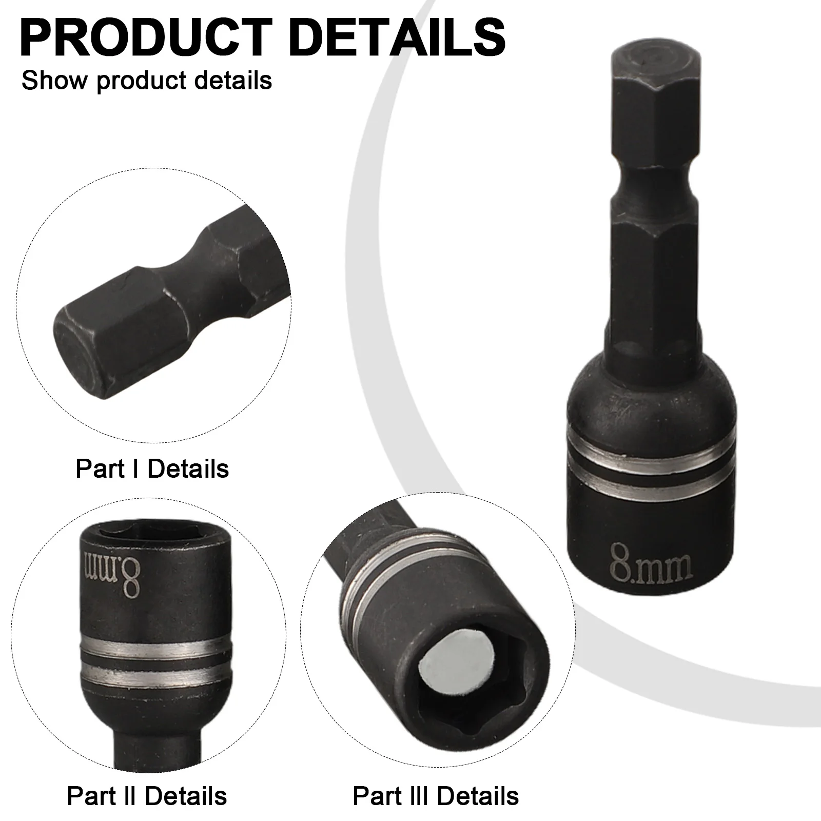 5 шт. 8x45 мм магнитная гайка отвертка торцевой ключ бит шестигранный хвостовик