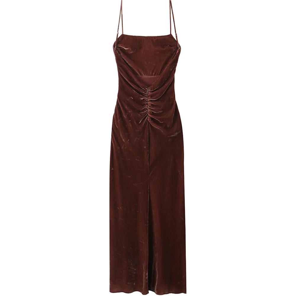 24 осенне-зимняя новая женская одежда дизайн с открытой спиной бархатная