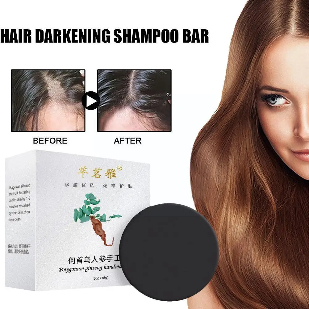 

Natural Polygonum Multiflorum Shampoo Soap Hair Darkening Bar Nourish Shampoo Hair Strengthen Shampoo Dye Hair Roots Stick O5J9