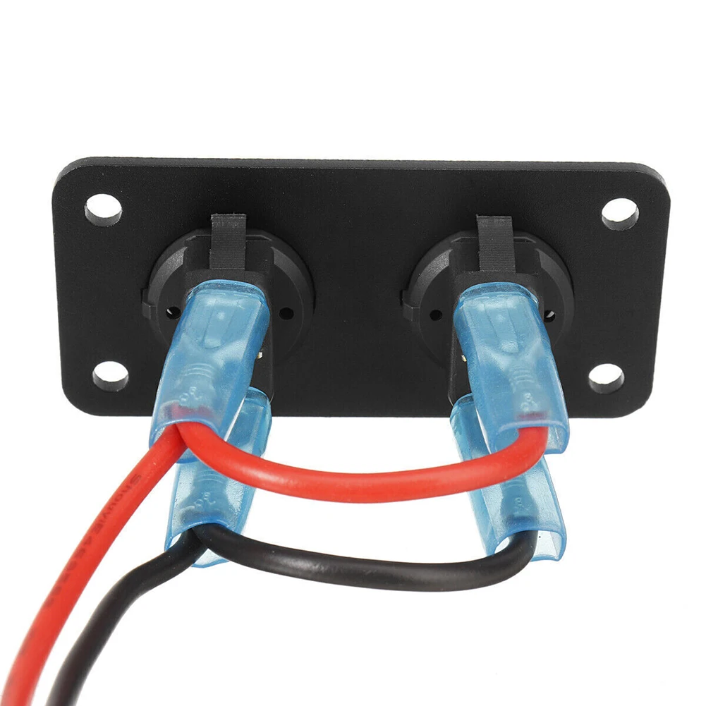 

Rocker Switch Switch Panel Waterproof 12-24V 1pcs 2 Gang 72*40mm Accessories Black Parts Replacement Universal