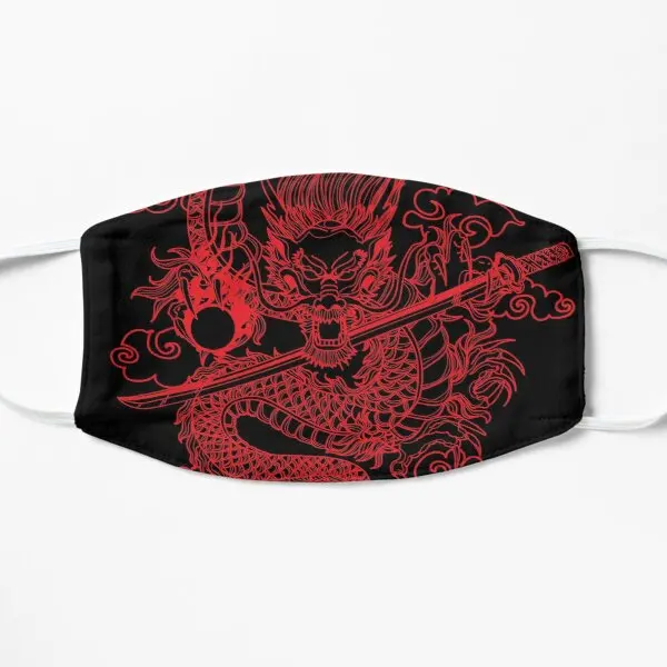 

Красный китайский дракон на черном фоне с принтом маска для лица Косплей рот спортивные модные аксессуары мультяшная красота Моющаяся