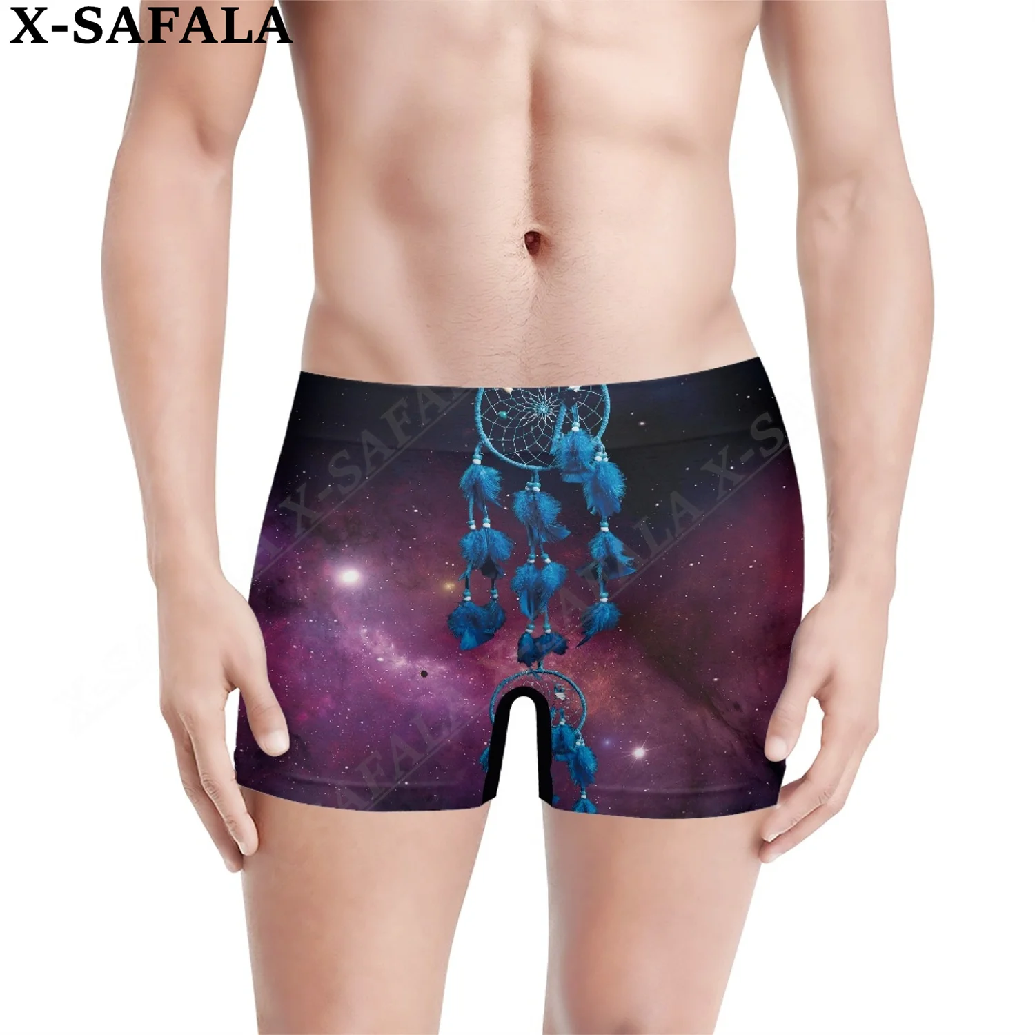 

Dream Catcher Galaxy 3D Print Men‘s Underwear Shorts Seamless Pants High Elastic Swimwear Beach Swimming Trunks Breathable