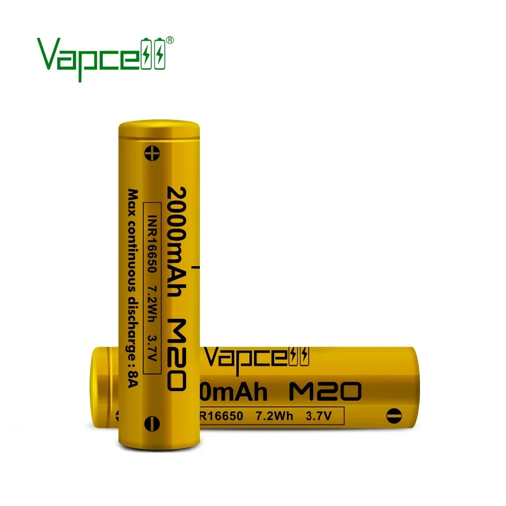 Оригинальные литий-ионные аккумуляторы Vapcell M20 INR 16650, 3,7 В, 16650, 2000 мАч, 8 А, высокопроизводительный элемент для электроинструментов (art.: 3920cd58bc3b3) - 3920cd58bc3b3