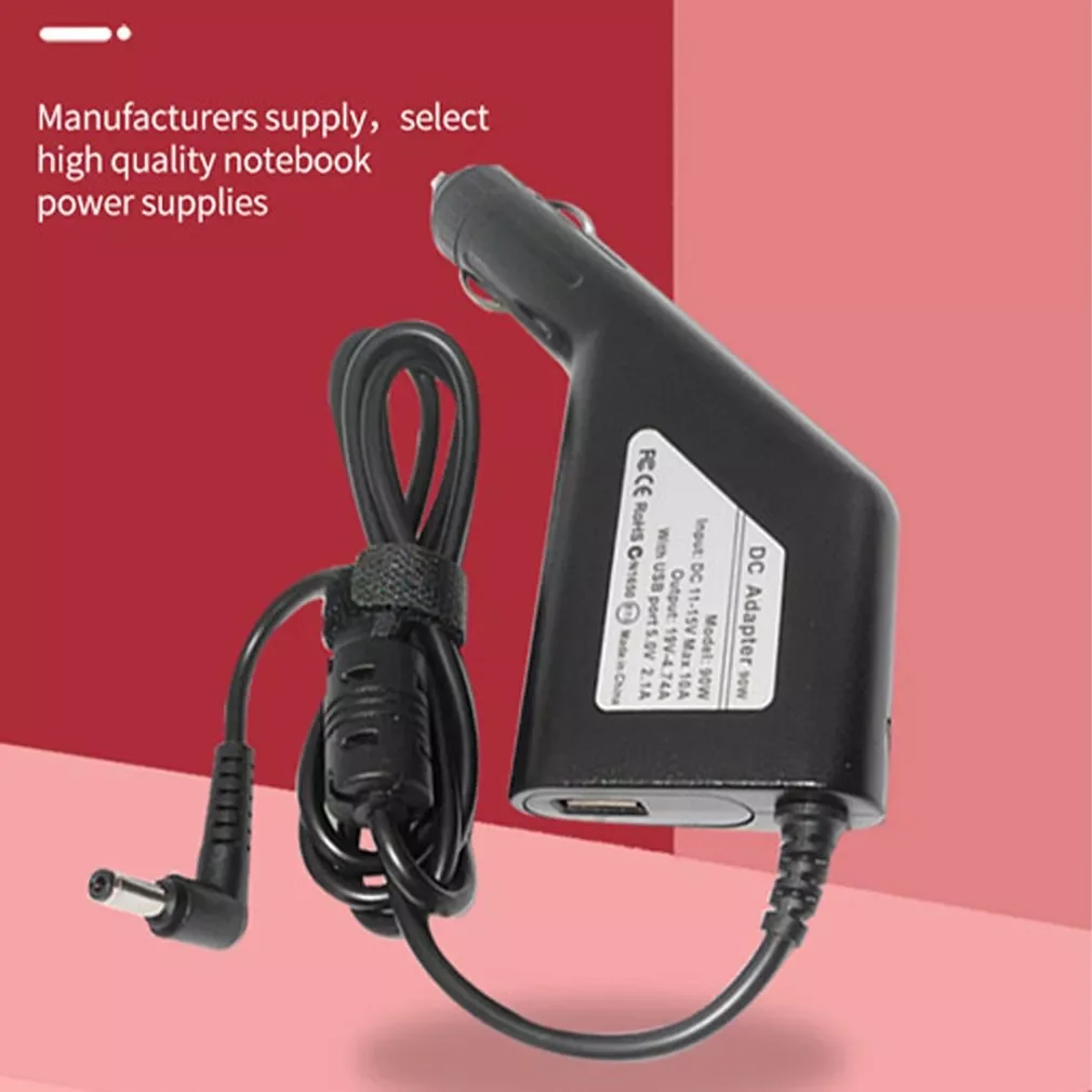 

Multi-plug19V 4.74A 90W Laptop Universal Car Charger Dc Power Adapter for Notebooks