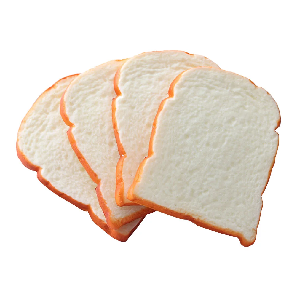 

4 Pcs Simulated Bread Donut Decor Fake Toast Model Decorate PU Models Artificial Breads Home Supplies